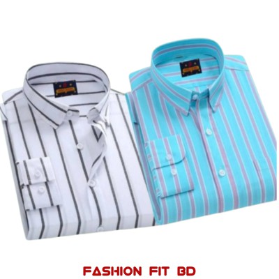 Premium Quality Full Sleev Steep Shirt 2pcs