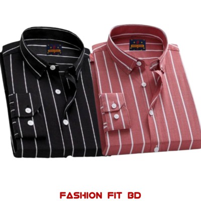 Premium Quality Full Sleev Steep Shirt 2pcs