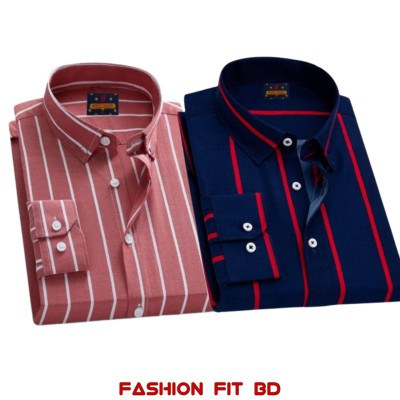 Premium Quality Full Sleev Steep Shirt 2pcs