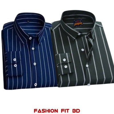 Premium Quality Full Sleev Steep Shirt 2pcs