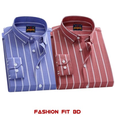 Premium Quality Full Sleev Steep Shirt 2pcs