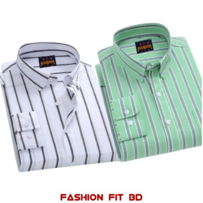 Premium Quality Full Sleev Steep Shirt 2pcs