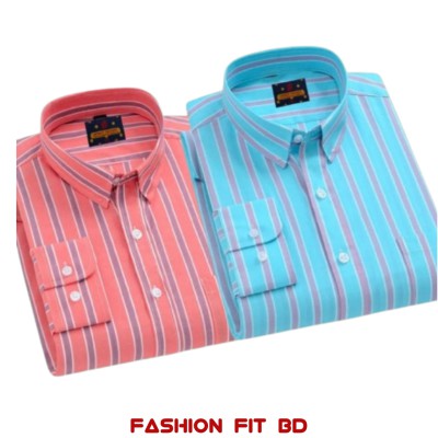Premium Quality Full Sleev Steep Shirt 2pcs