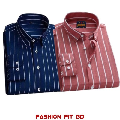 Premium Quality Full Sleev Steep Shirt 2pcs