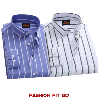 Premium Quality Full Sleev Steep Shirt 2pcs