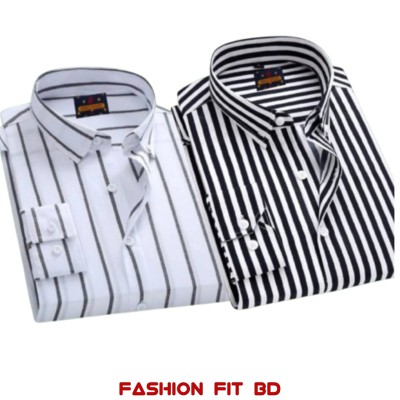 Premium Quality Full Sleev Steep Shirt 2pcs
