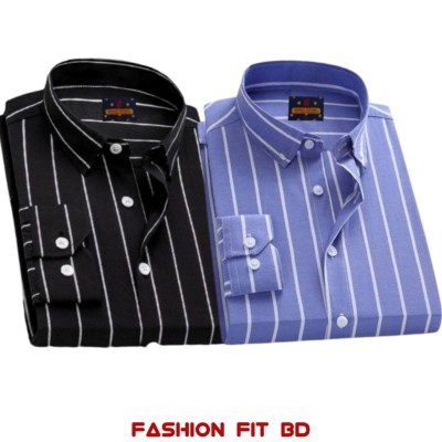 Premium Quality Full Sleev Steep Shirt 2pcs