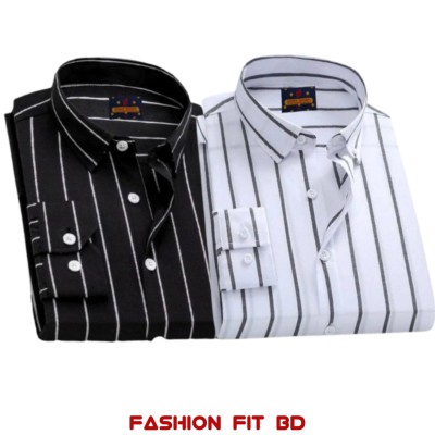 Premium Quality Full Sleev Steep Shirt 2pcs