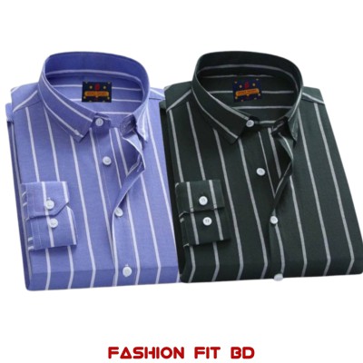 Premium Quality Full Sleev Steep Shirt 2pcs