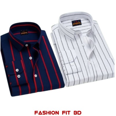 Premium Quality Full Sleev Steep Shirt 2pcs