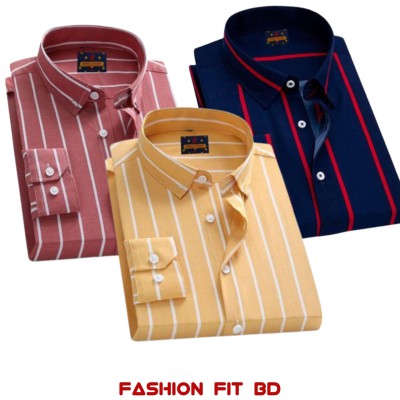 Premium Quality Full Sleev Steep Shirt 3pcs