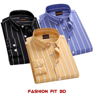 Premium Quality Full Sleev Steep Shirt 3pcs