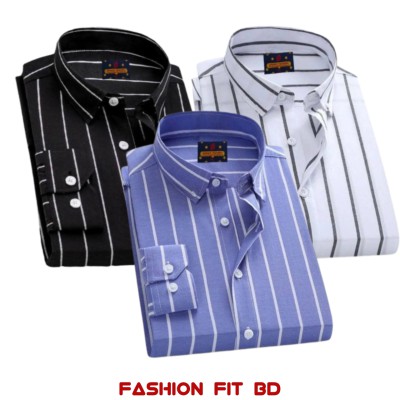 Premium Quality Full Sleev Steep Shirt 3pcs