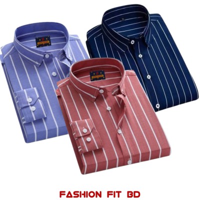 Premium Quality Full Sleev Steep Shirt 3pcs